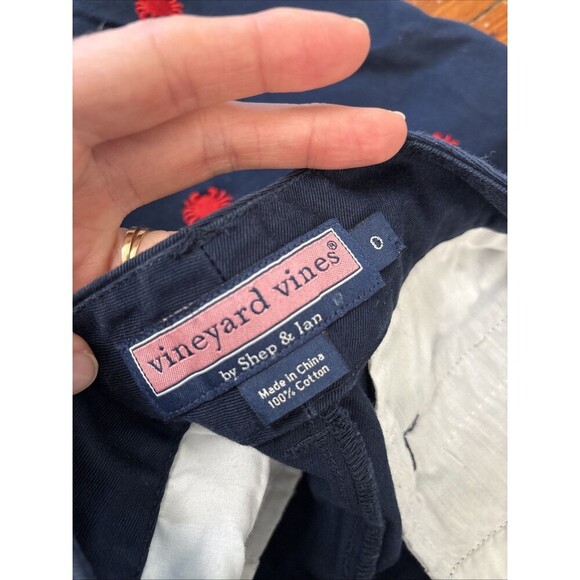 Vineyard Vines Embroidered Crab Skirt Navy Blue Red Short Nautical Size 0 - Picture 5 of 5